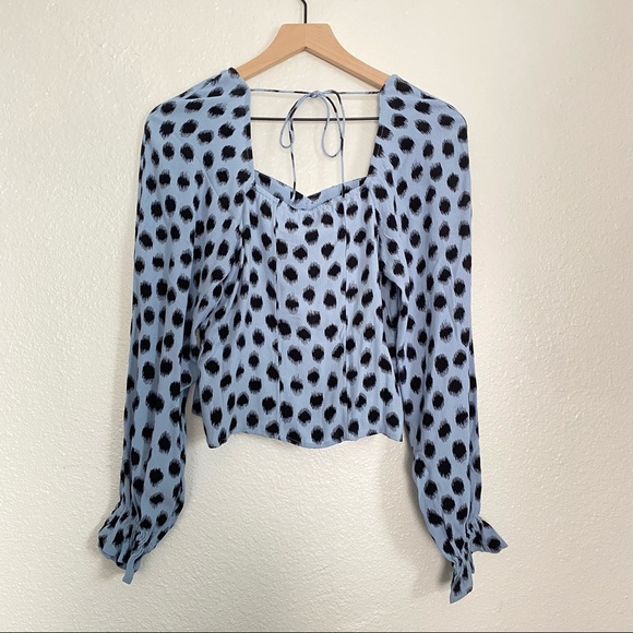 NWT & Other Stories Blue Dots Sweetheart neck Long - Picture 6 of 6